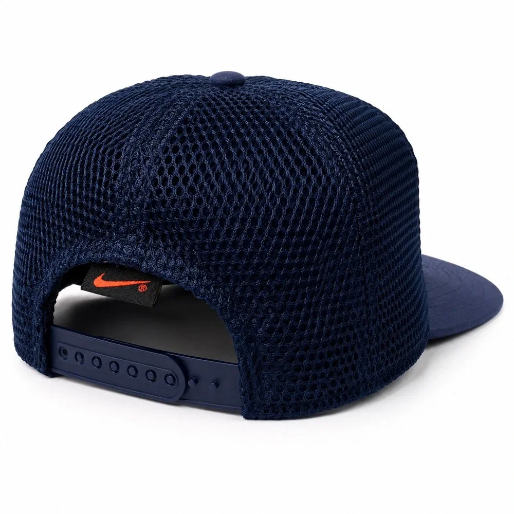 Vintage Nike Basketball‎ Mesh Snapback Hat Navy Blue S7 CCH Made in Taiwan